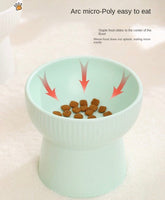 KUTKUT Ceramic Cat Food Or Water Bowl,Raised Cat Feeder Dishes with Stand, Elevated Pet Food Bowl for Cats & Small Dogs,Stress Free Backflow Prevention, Anti Vomiting & Reduce Neck Burden(Min